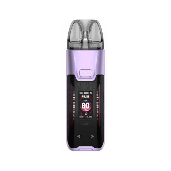 Vaporesso luxe xr max 2 flowing purple on white background